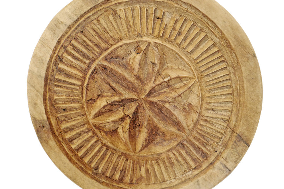 Consigned Vintage Wood Medallion on Stand 6