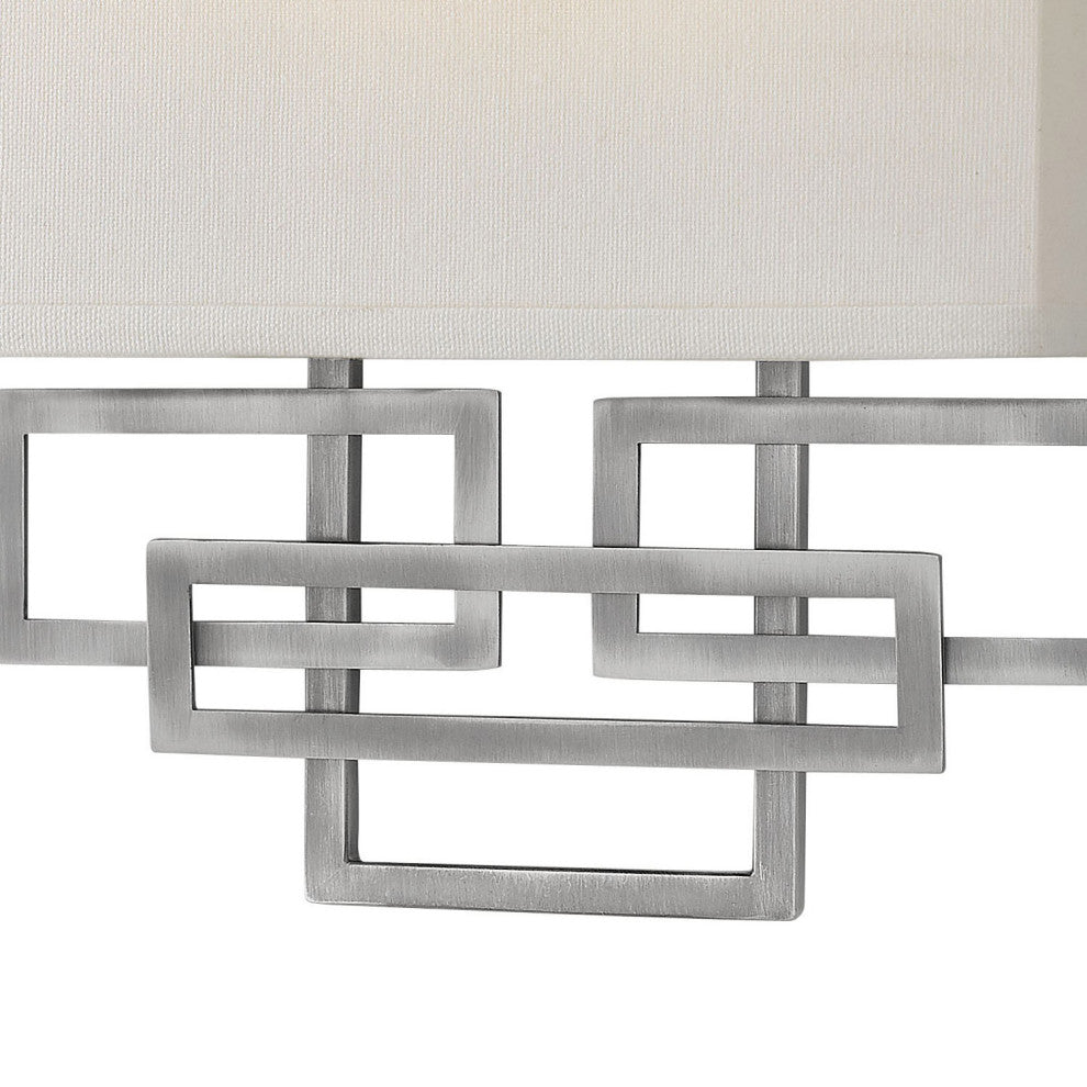 Hinkley Lanza Two Light Sconce, Antique Nickel