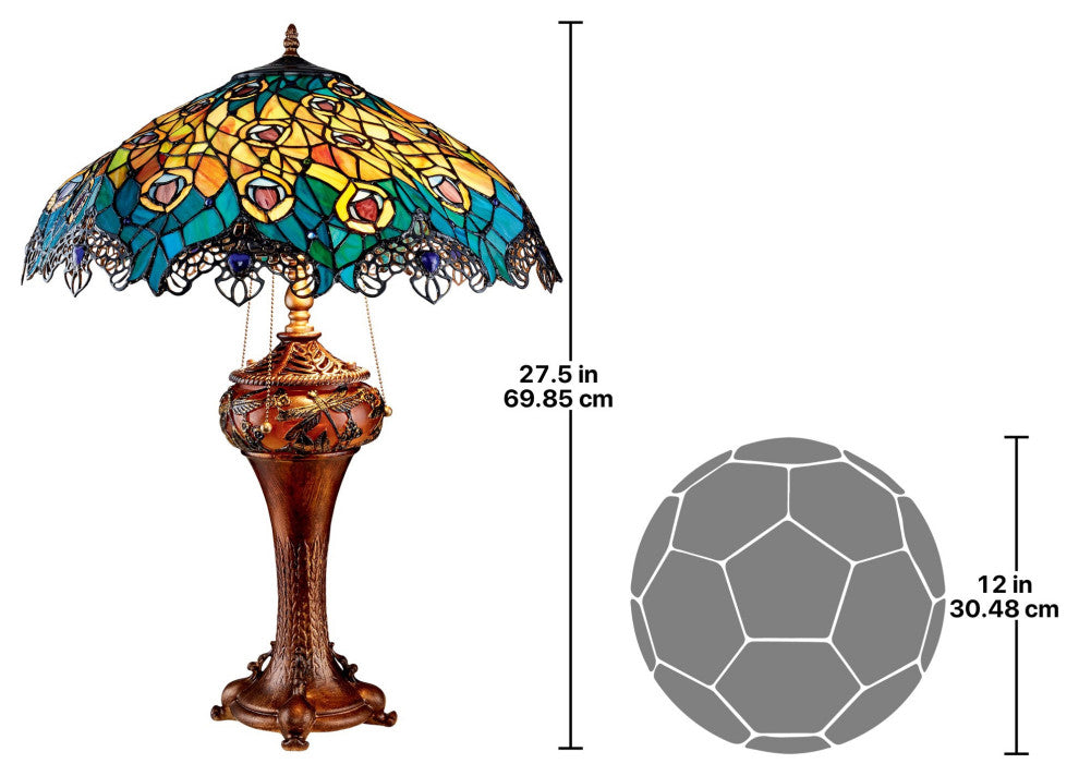 Art Nouveau Peacock Table Lamp