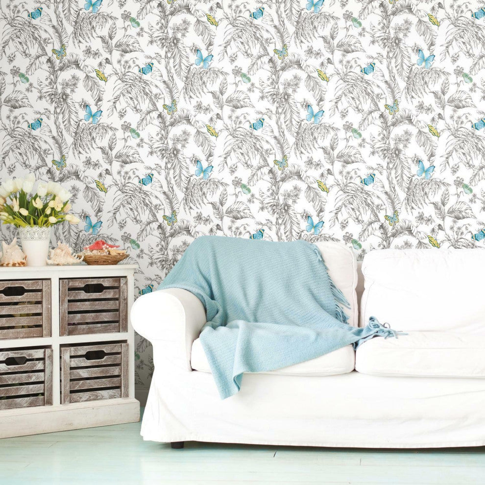 Butterfly Sketch Peel & Stick Wallpaper