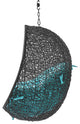 Swing Lounge Chair, Black Blue, Modern, Outdoor Patio Balcony Cafe Bistro Garden