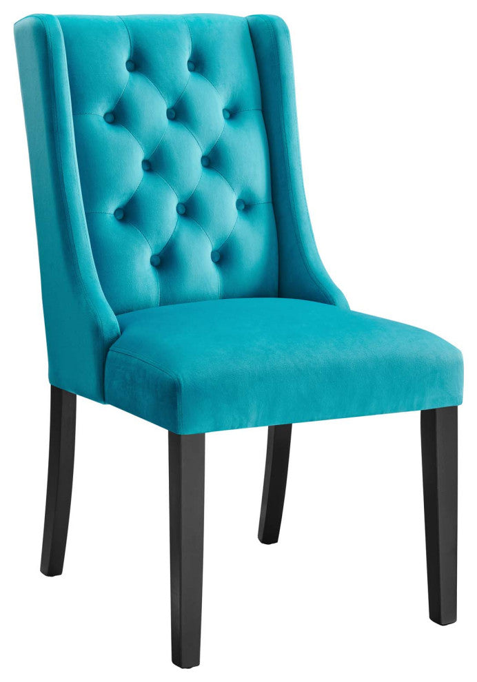 Baronet Performance Velvet Dining Chairs, Set of 2, Blue