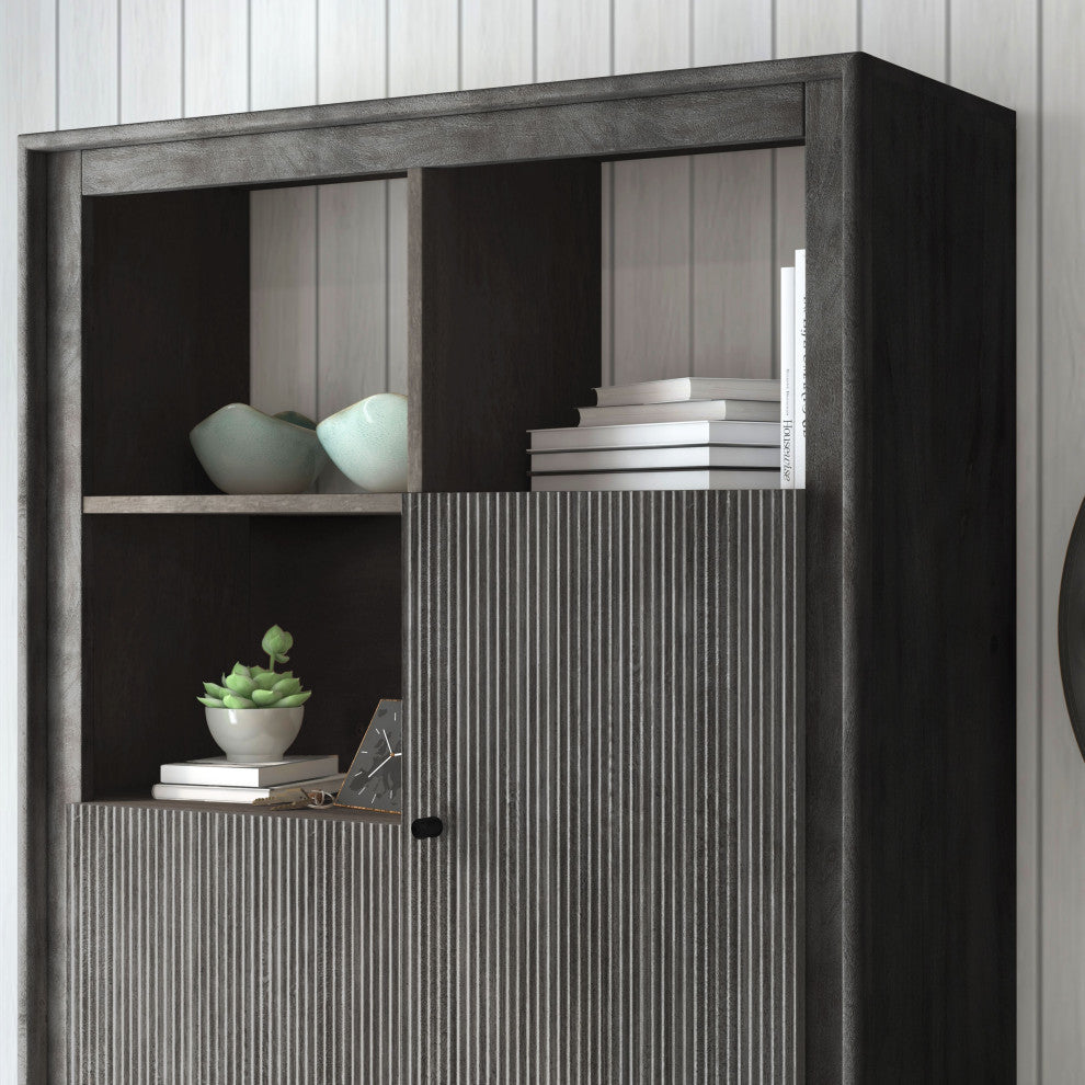 Camilo 72" High 2 Door Accent Cabinet, Black