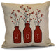 Decorative Holiday Pillow Floral Print, Red, 18"x18"