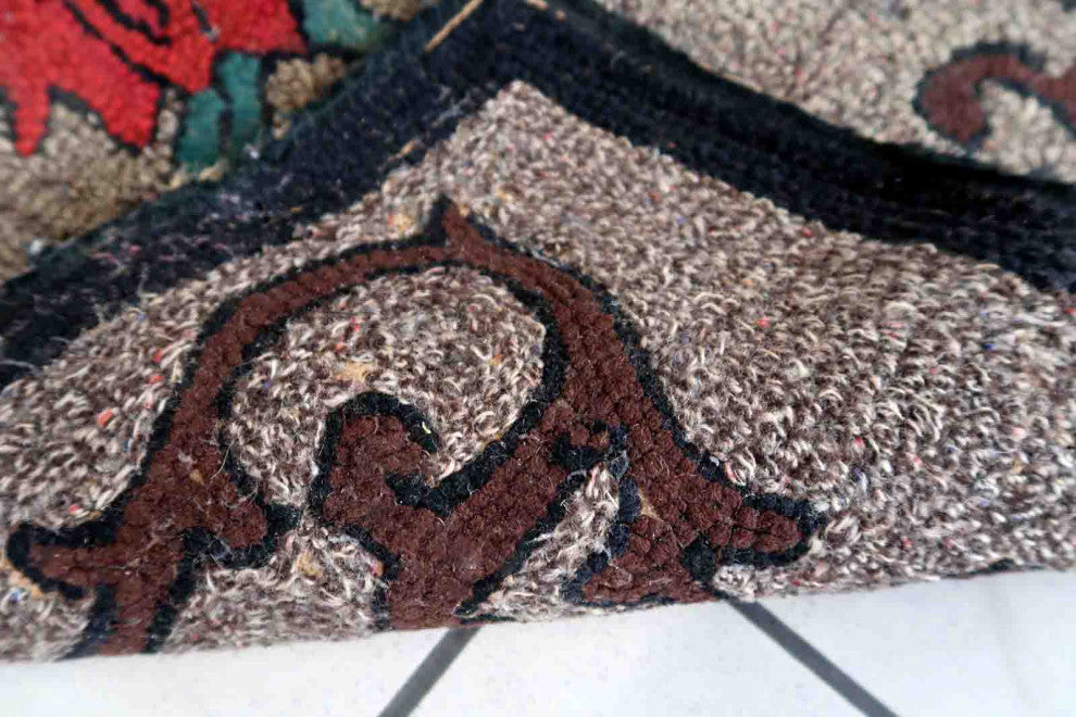 Handmade Antique American Hooked Rug 2'x3.3', 63cmx101cm, 1880s