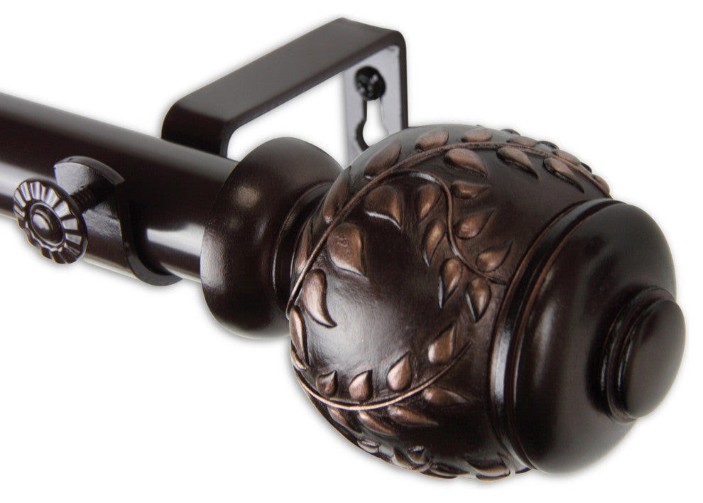 Frond 1" Curtain Rod, Bronze, 120"-170"