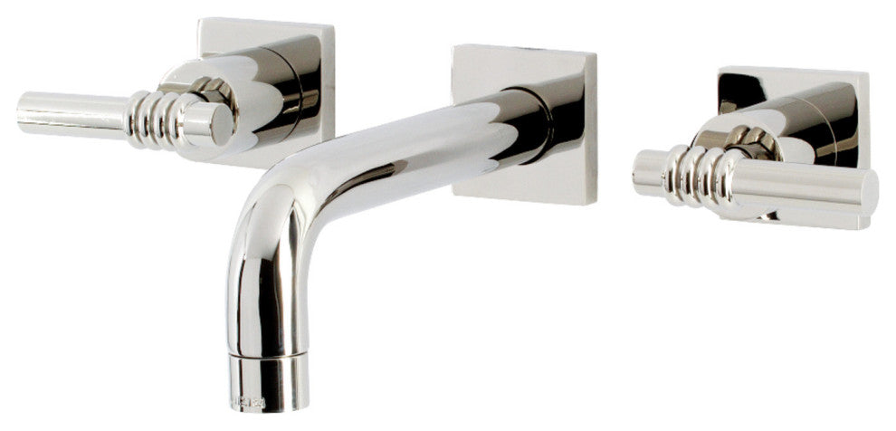 Kingston Brass KS6126ML Two-Handle Wall Mount Bathroom Faucet, Polished Nickel