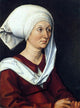 Albrecht Durer Portrait of Barbara Durer, Gallery Wrapped Canvas, 21"x28"