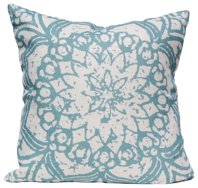 Stamped Flower Pillow, Silverberry