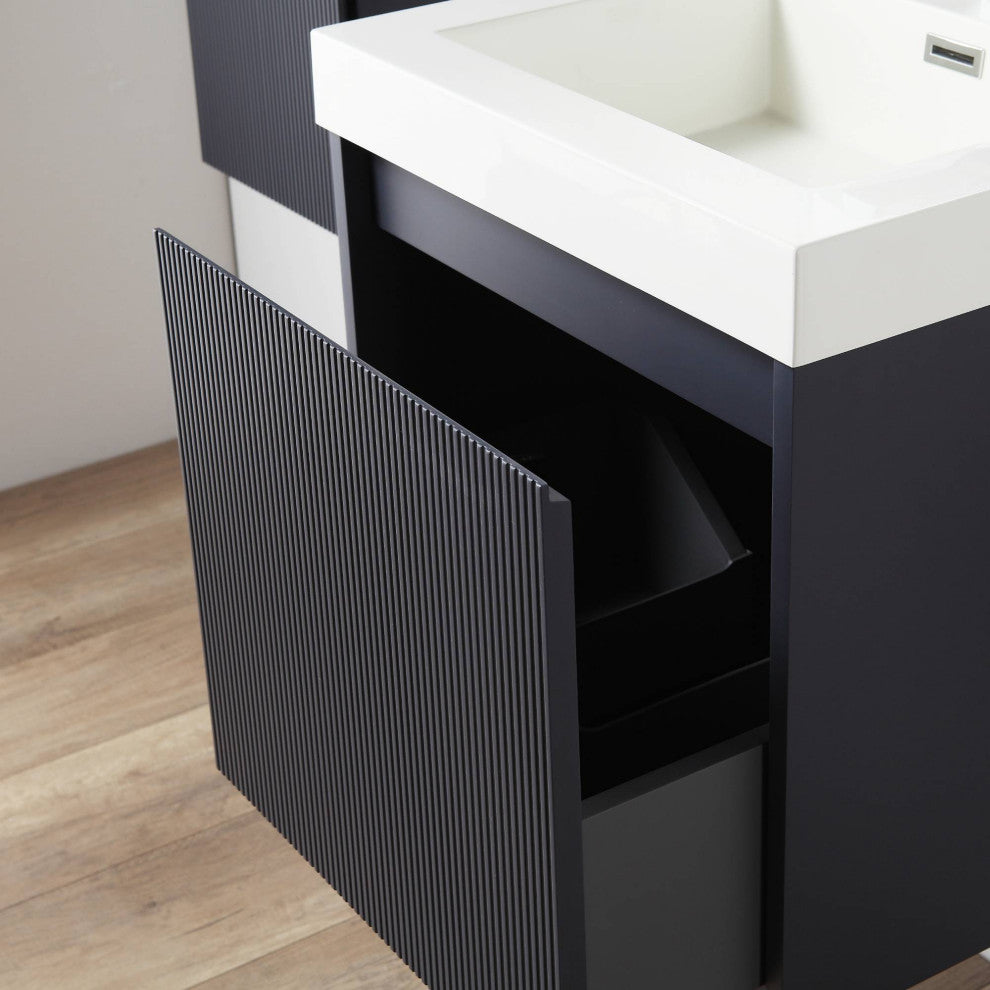Floating Bathroom Vanity with Sink, Wall Mounted Vanity, Blue, 20'' W/ Sink