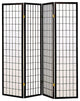 Four Panel Japanese Style Folding Screen, Black and White
