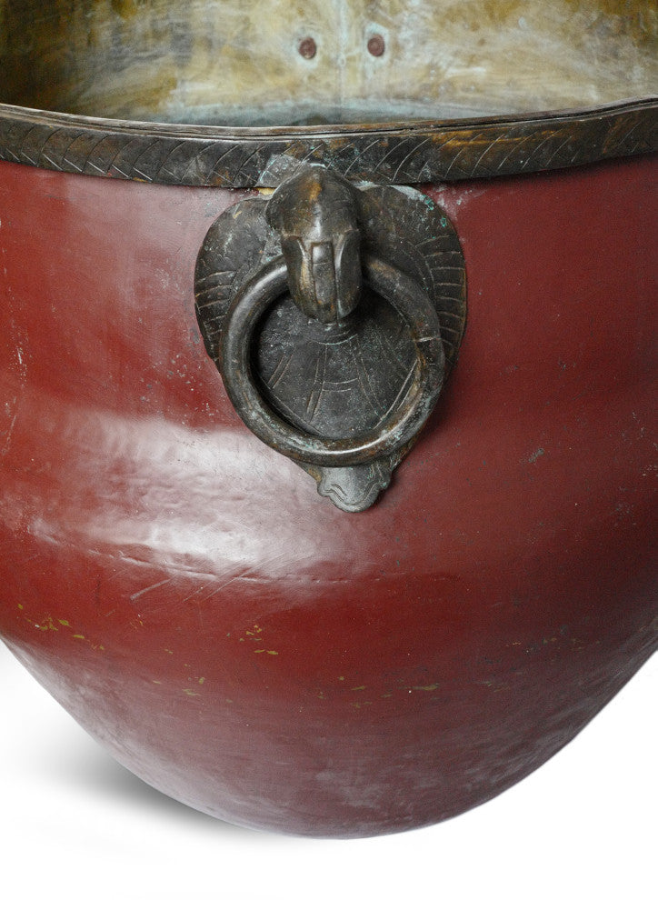 Consigned Bronze Red Raja Pot
