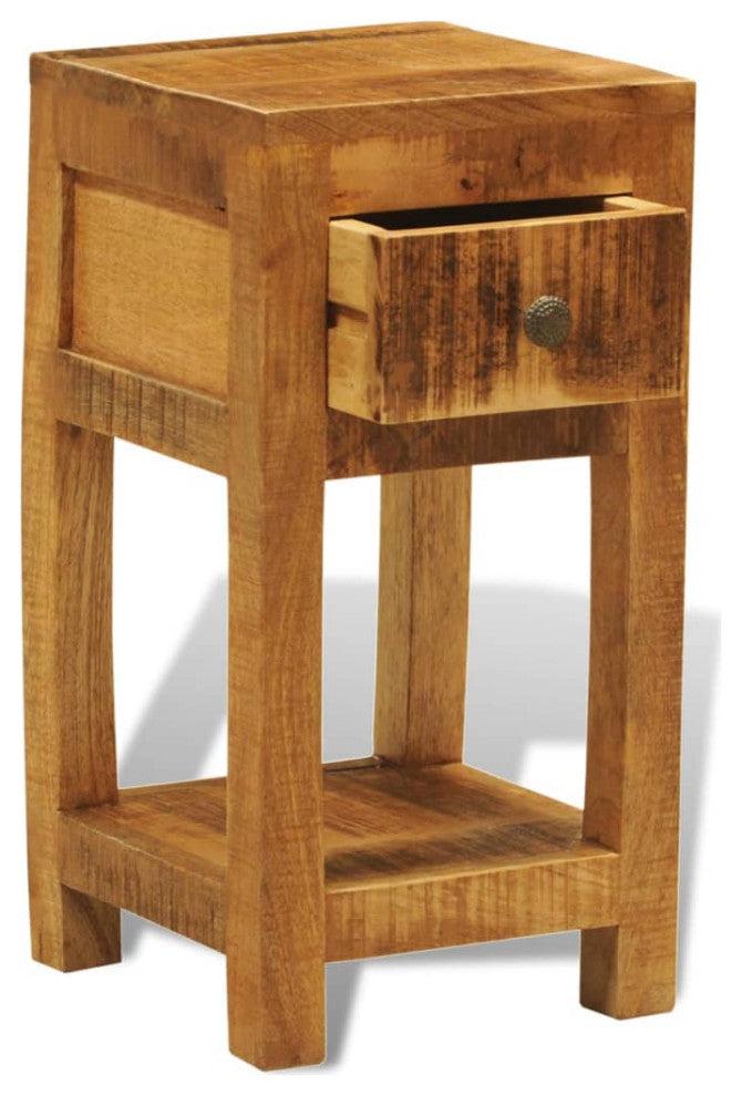 vidaXL Nightstand with 1 Drawer Solid Mango Wood