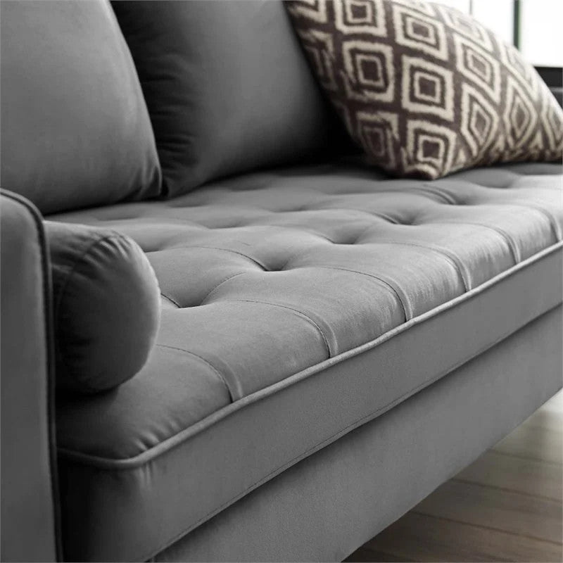 Valour Performance Velvet Sofa Gray