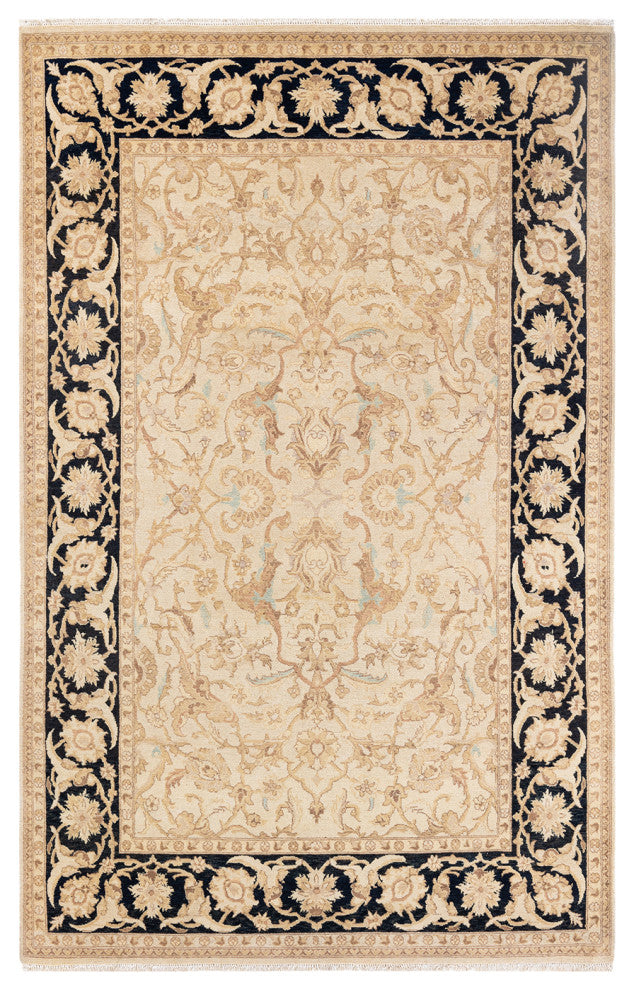 Eclectic, One-of-a-Kind Hand-Knotted Area Rug Ivory, 6' 0 x 9' 5