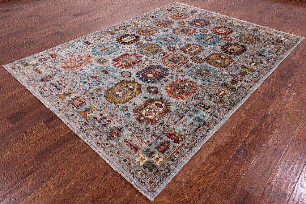 6' 10" X 9' 6" Fine Turkmen Ersari Handmade Wool Rug - Q12207