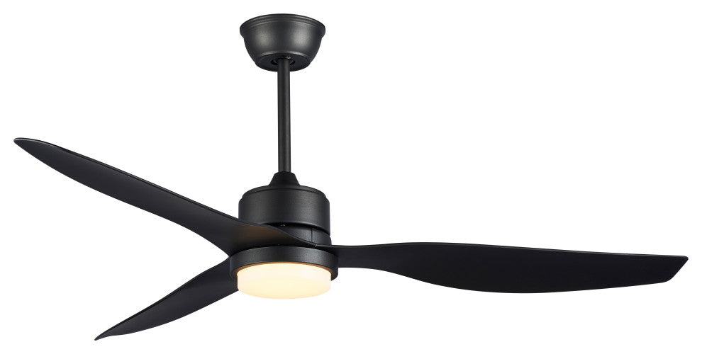 52'' 3 - Blade LED Propeller Ceiling Fan with Remote Control and Light Kit, Matt