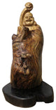 Chinese Cypress Wood Carved Irregular Shape Happy Buddha Statue Hcs4137