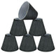 32105-6 Small Hardback Empire Chandelier Clip On Lamp Shade Gray&Black 3"x6"x5"