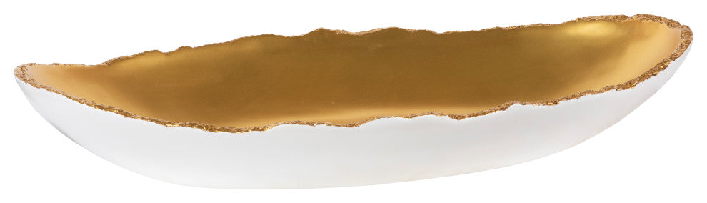 Broken Egg Bowl, White and Gold Leaf, Extra Large
