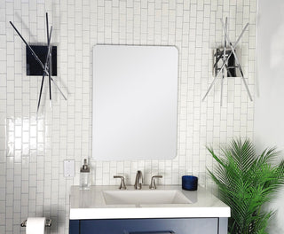 Fredrick Rectangular Modern Frameless Wall Bathroom Vanity Mirror, 19w X 27h