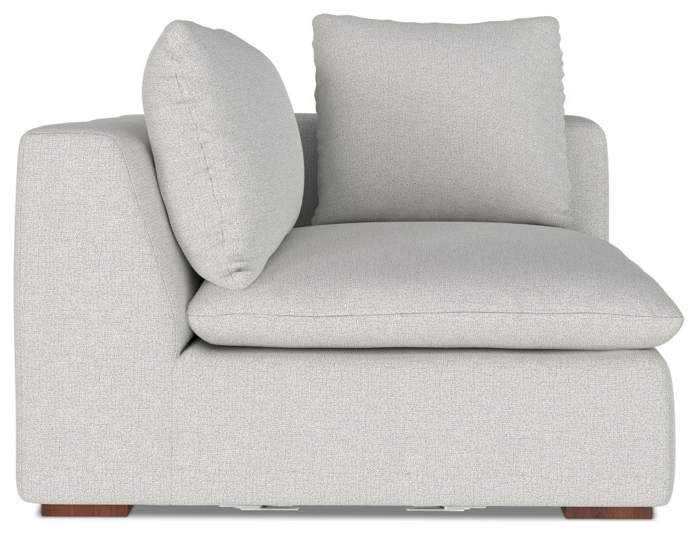 Jasmine Right-Arm Sofa Module in Performance Fabric, Cloud Gray
