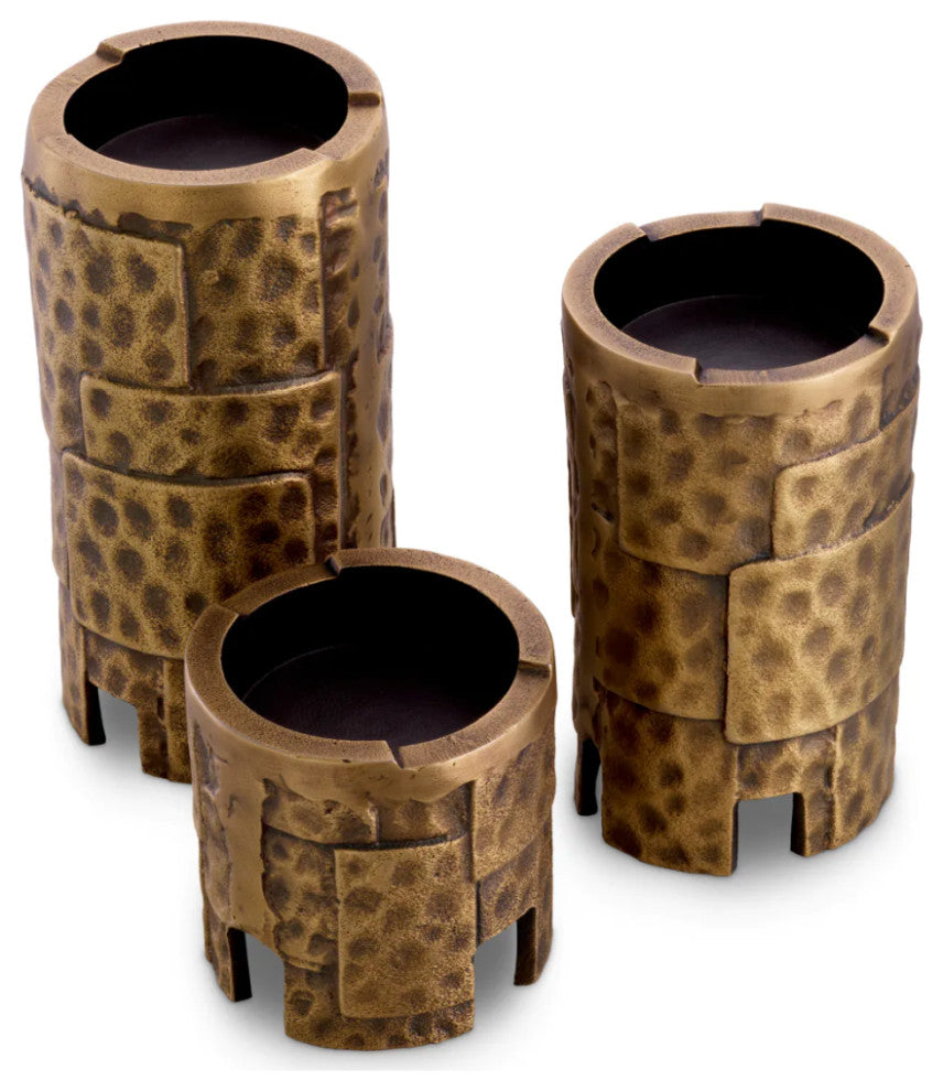 Vintage Brass Candle Holder Set (3) | Eichholtz Laurentios