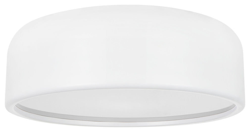 Campton 3 Light Drum Shade Flush Mount With White Finish