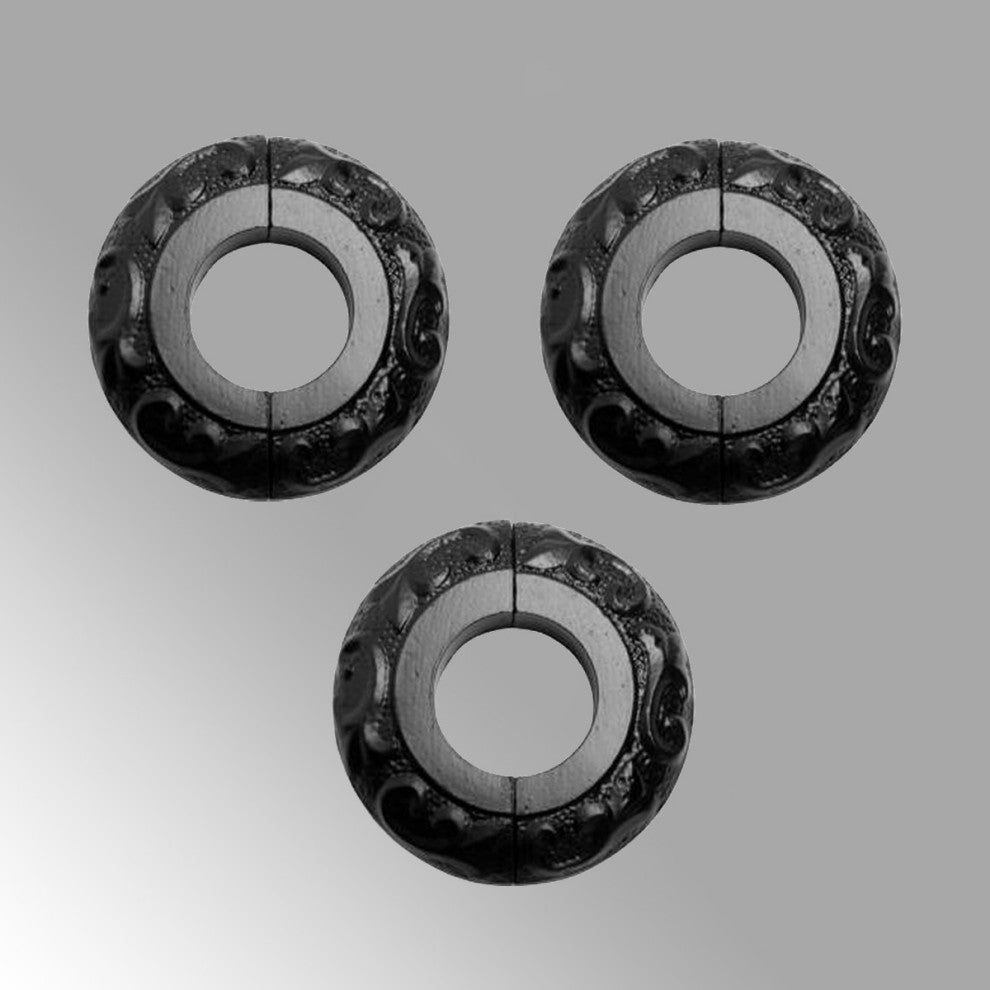 3 Radiator Flanges Black Aluminum Escutcheon 1 1/4 inches' ID Pack of 3