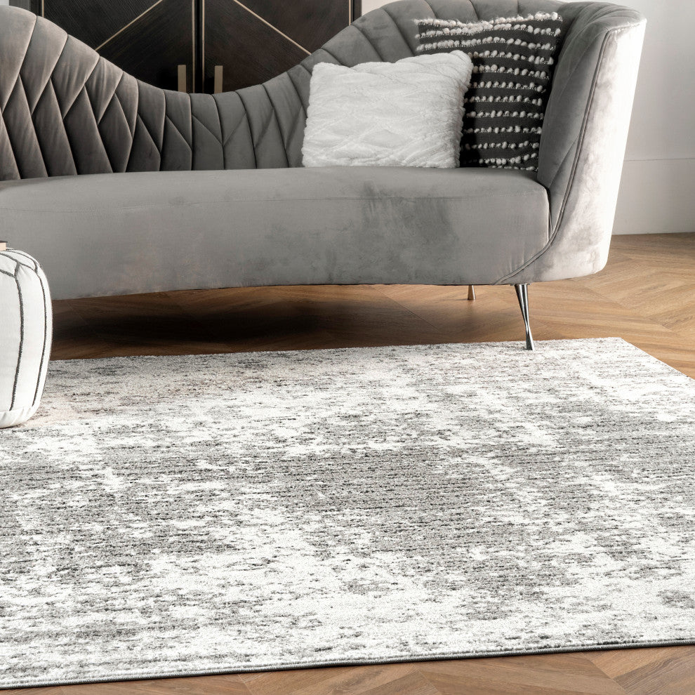 Nuloom Machine Made Transitional Mist Shades Rug, Grey 4'x6'
