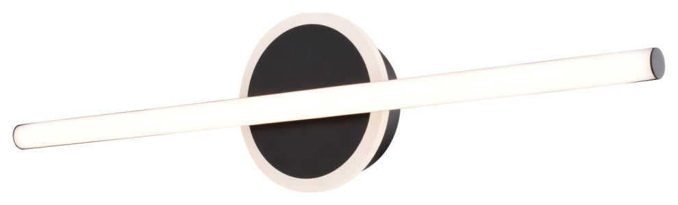 Whittier 23.75" LED Black Bathroom Vanity Wall Light With Night Light