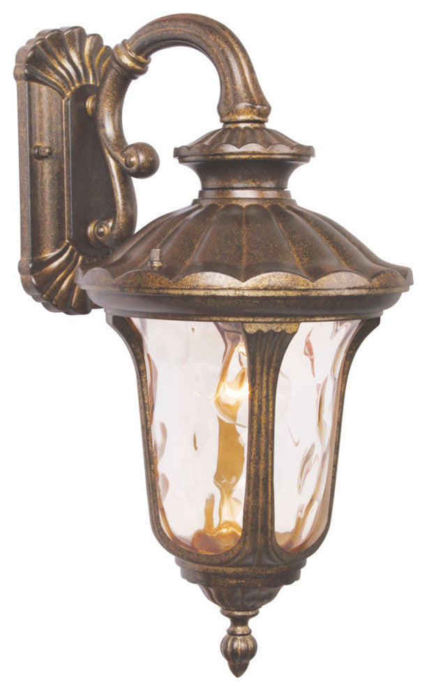 Livex 7653-50 1-Light Outdoor Wall Lantern, Moroccan Gold
