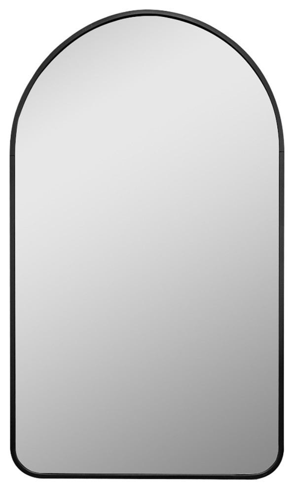 Rita Arch Metal Framed Wall Bathroom Vanity Mirror, Black, 19.6" X 31.5"