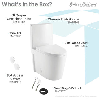 St. Tropez One Piece Elongated Toilet Right Side Flush 1.28 gpf