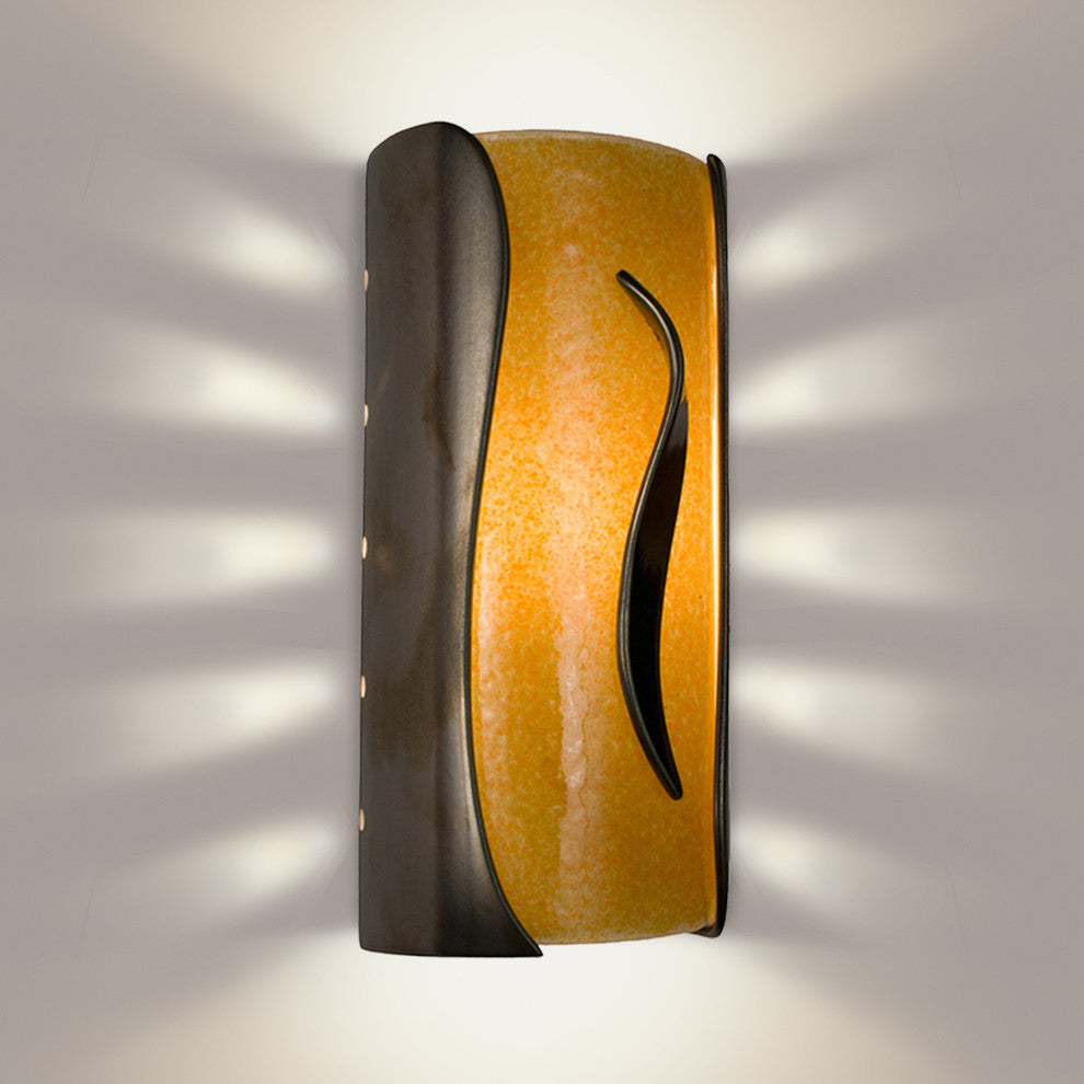Flare Wall Sconce, Gunmetal and Tangelo, Bulb Type: E12