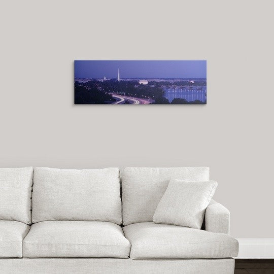 "Evening Washington DC" Canvas Art, 36"x12"x1.25"