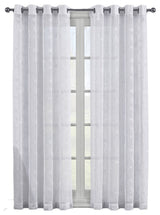 Brook 2PC Embroidered Grommet Sheer Panels, White, 108"x84"