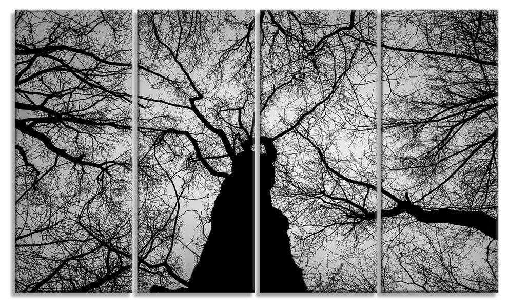 Photo of Winter Branches, Landscape Canvas Art Print, 48"x28", 4 Panels