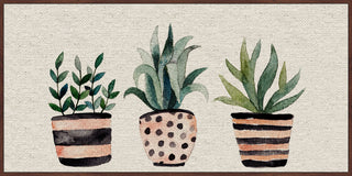 "Three Plants" Floater Framed Painting Print on Canvas, 45"x22.5"