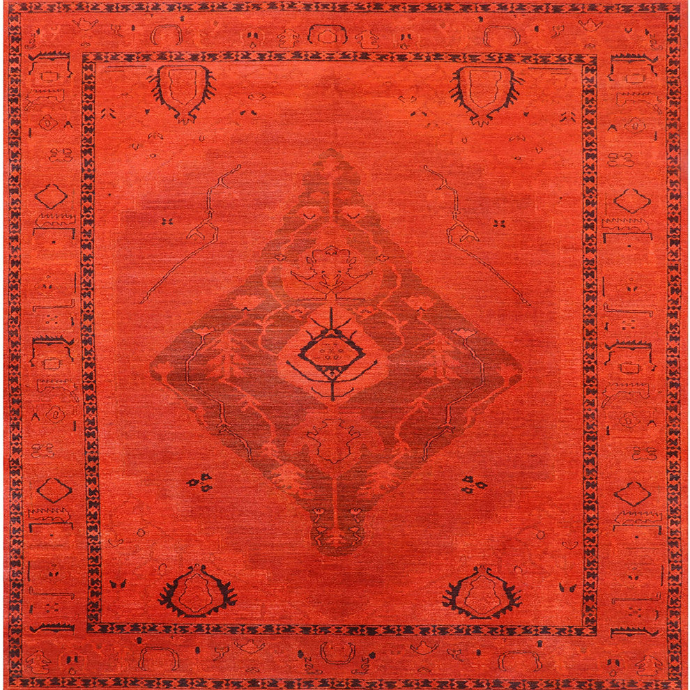 Ahgly Company Indoor Square Mid-Century Modern Area Rugs, 7' Square
