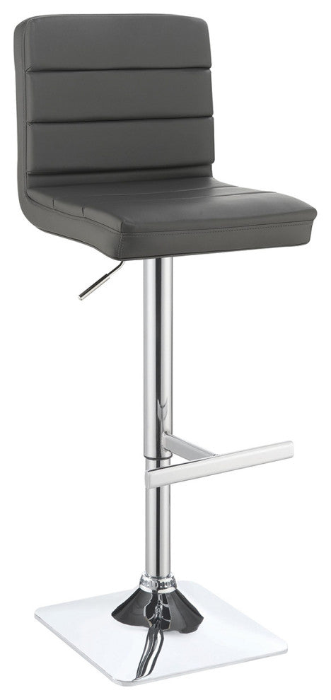 Set of 2 Adjustable Height Bar Stools, Gray