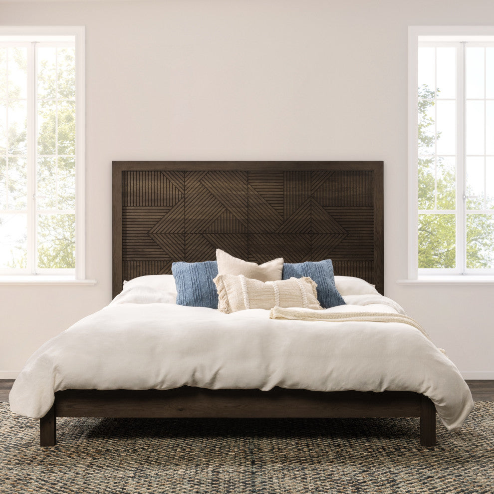 Santa Clara Wood Platform Bed, Toasted Brown, King