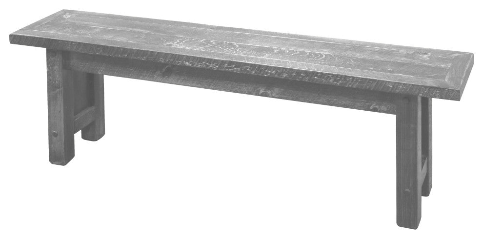 Barnwood Style Timber Peg Dining Bench, Thunder White, 5 Foot