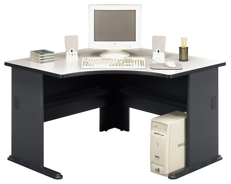 Series A 48" Corner Desk, Slate, White Spectrum