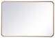 Ellis Soft Corner Metal Rectangular Mirror, Brass, 27"x40"
