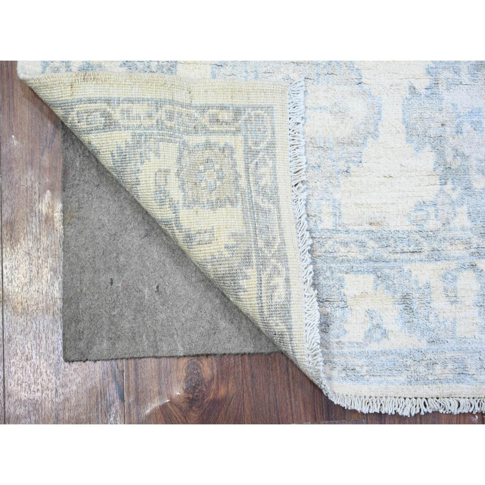 Commercial White Finer Peshawar Wool Hand Knotted Oriental Rug, 3'11"x5'9"
