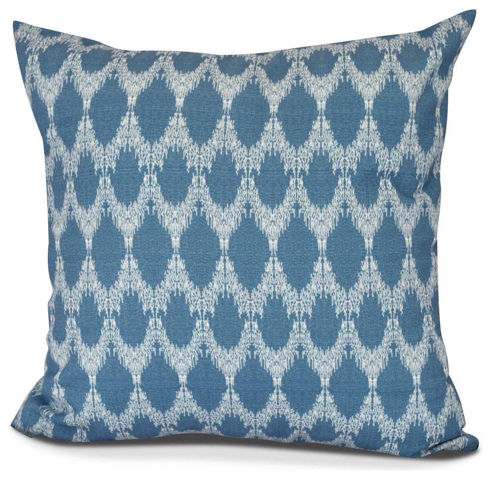 Peace 2, Geometric Print Pillow, Blue, 18" x 18"