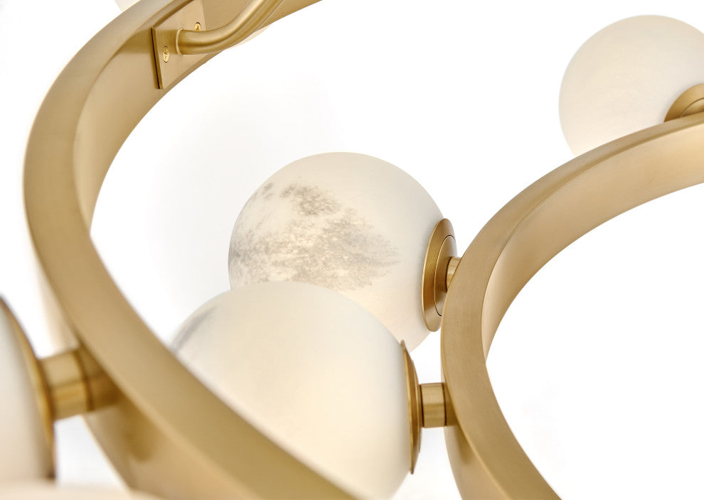 Fredrick Ramond Selene Chandelier, Lacquered Brass, Large