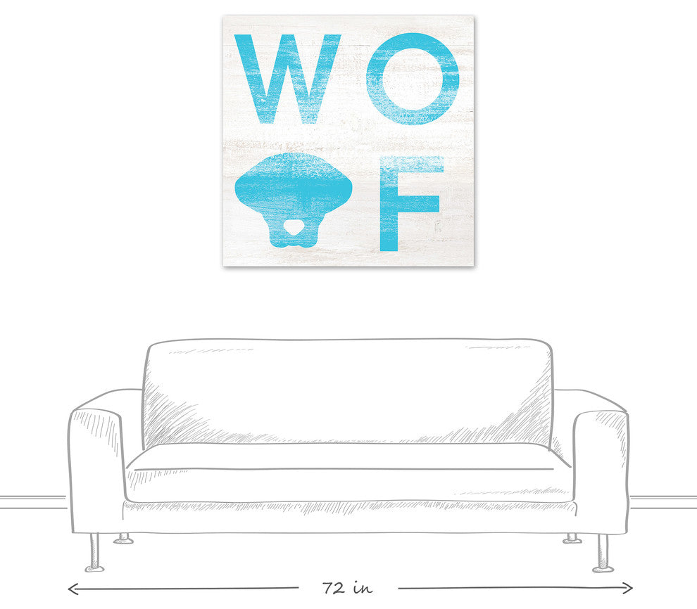 Designs Direct Creative Group Woof Distressed Blue 36x36 Canvas Wall Art