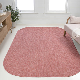 Miles Modern Minimalist Radius Corner Solid Indoor/Outdoor Shaped Area Rug